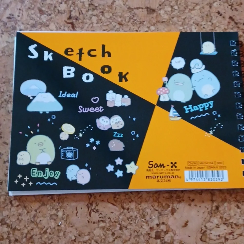 Sanrio Sumikkogurashi sketch book, 2 pens and eraser, NWT